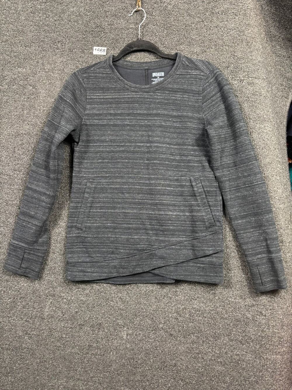 Duluth Deux More Double Knit Deluxe Sweatshirt Womens Size XS Black Gray
